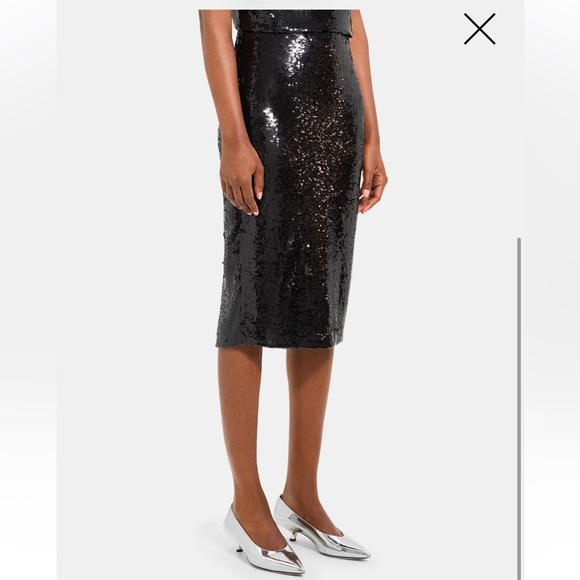 NWT Theory midi pencil skirt in recycled sequins - Picture 2 of 5